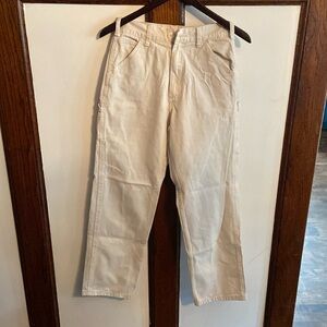 John Galt Brandy Melville Straight Leg Cargo Carpenter Pants Beige Medium